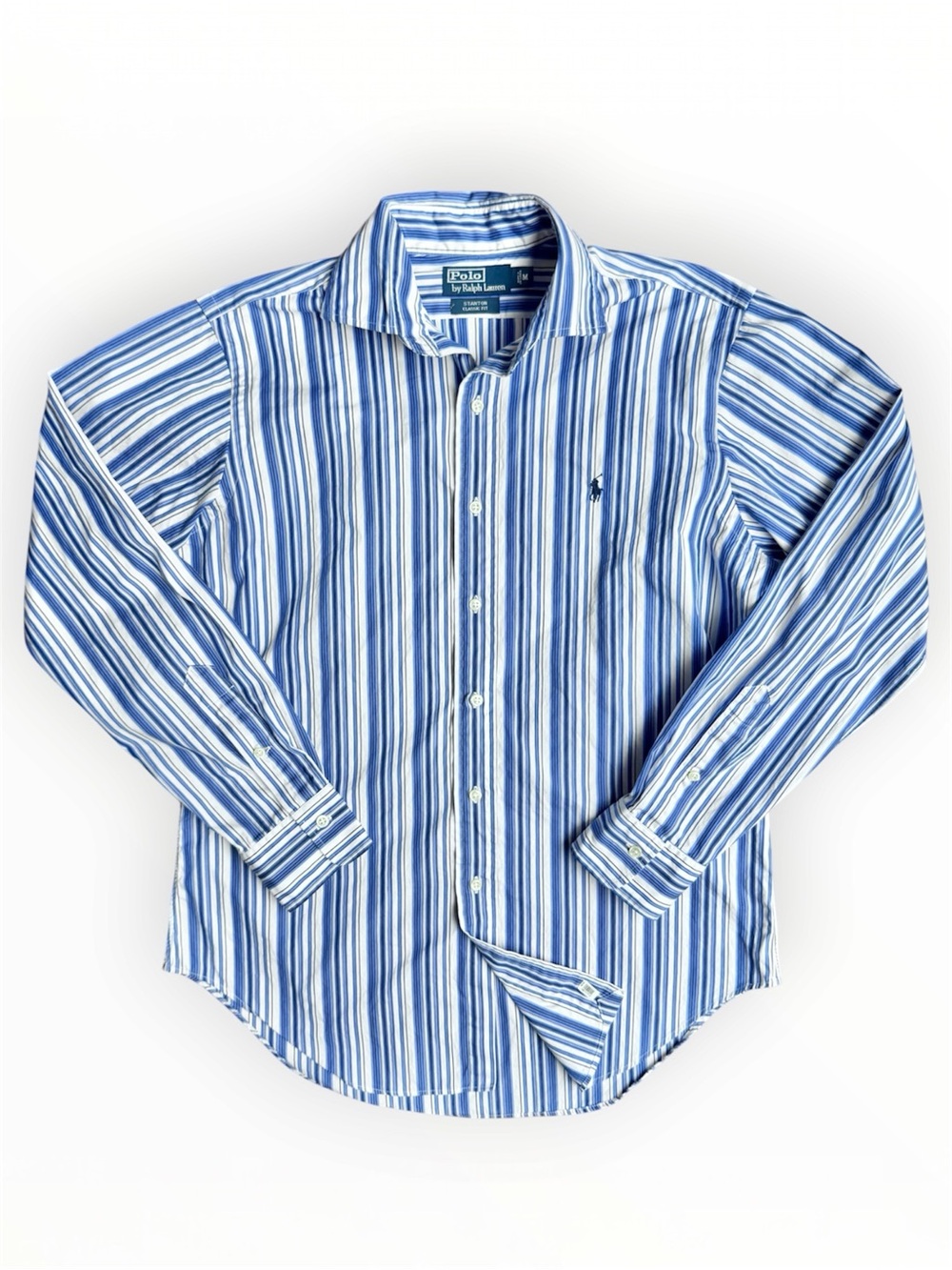 Polo Ralph Lauren Stanton Classic Fit Button Down Shirt Men’s Medium Blue Stripe